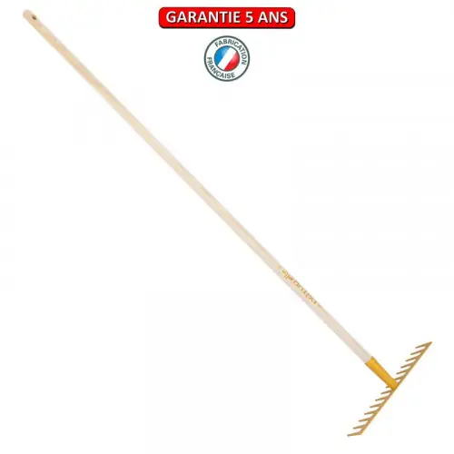Râteau soudé 14 dents droites manche 150cm - Miel - PERRIN Commander Vite