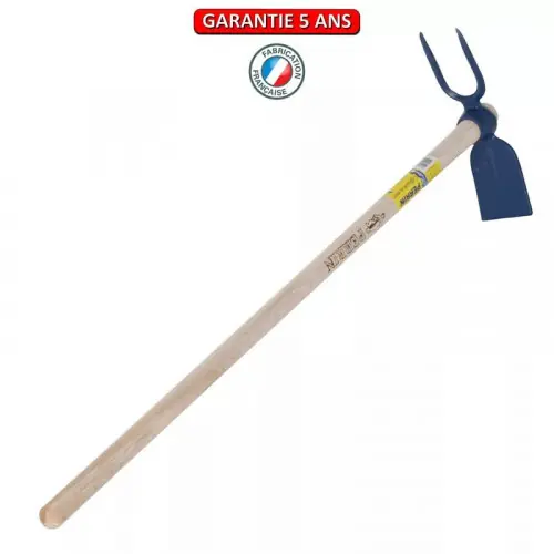Serfouette forgée panne et fourche de 26 cm manche 1,30 m, pour le jardin et le potager - PERRIN Certifié