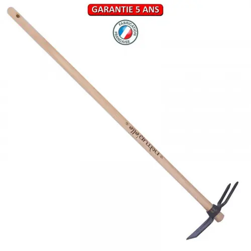 Serfouette panne & fourche forgée manche 100cm - Gris algue - PERRIN Vente Flash