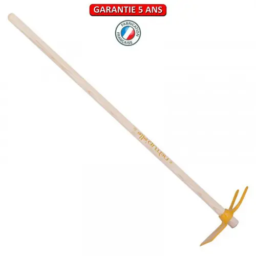 Offre Du Jour Serfouette panne & fourche forgée manche 100cm - Miel - PERRIN