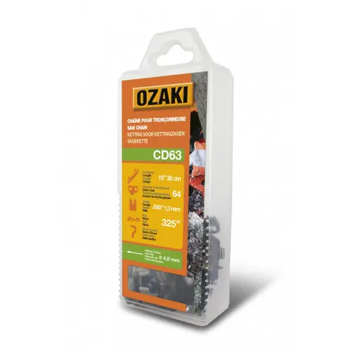 Chaîne de tronçonneuse OZAKI semi carrée .325&Prime; .050 (1,3mm) 64 entraîneurs – OZAKI Pas Cher