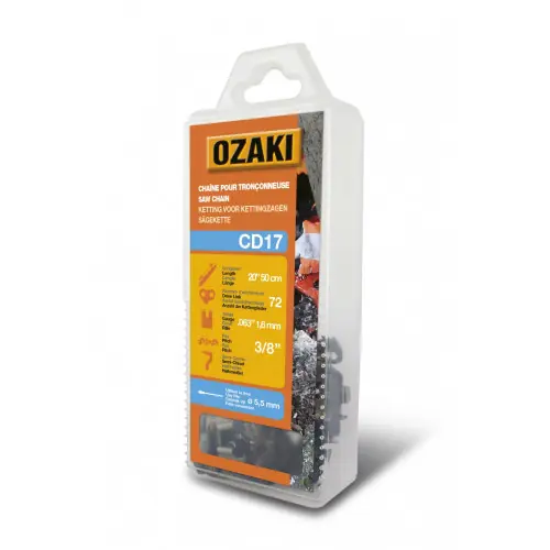 Chaîne de tronçonneuse OZAKI semi carrée .3/8&Prime; .063 (1,6mm) 72 entraîneurs – OZAKI Nouvel Arrivage
