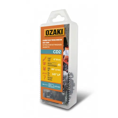 Chaîne de tronçonneuse OZAKI semi carrée .3/8&Prime; LP .050 (1,3mm) 45 entraîneurs – OZAKI Must-Have