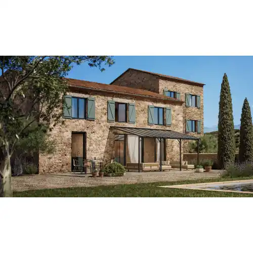 Pergola adossée Harmonie 3 X 6M - Anthracite - Pergofrance Offre Spéciale