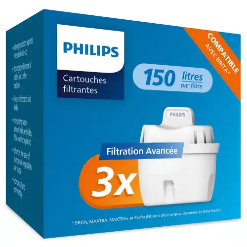 Seulement Aujourd&rsquo;hui Pack de 3 cartouches filtre à eau PHILIPS – PHILIPS