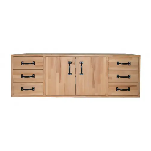 Bon Plan Armoire en hêtre massif pour établi 2000-2500 mm - Rangement Profi - Pinié