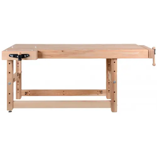 Banc de travail charges lourdes 2000 mm - Hauteur 1100 mm - Plateau hêtre 120 mm - Pinié Must-Have