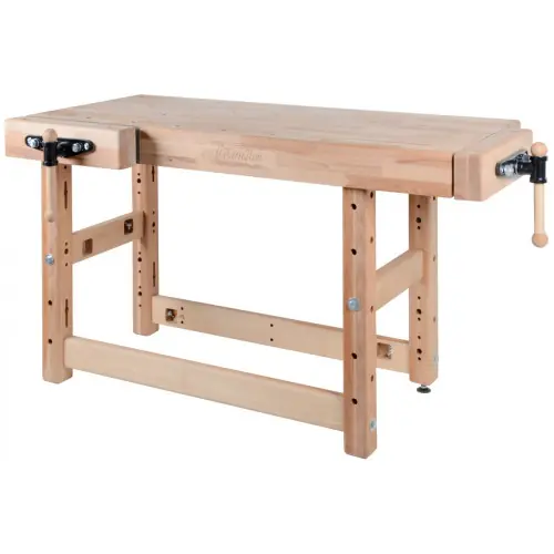 Meilleur Choix Plateau d’établi PROFI I I - hêtre massif 1650 x 790 x 120 mm - 2 presses fonte acier - perçage 19 mm - Pinié