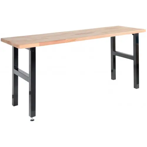 Dernier Modèle Table de travail Hobby 2000 mm - Établi bois hêtre massif et pieds acier - Pinié