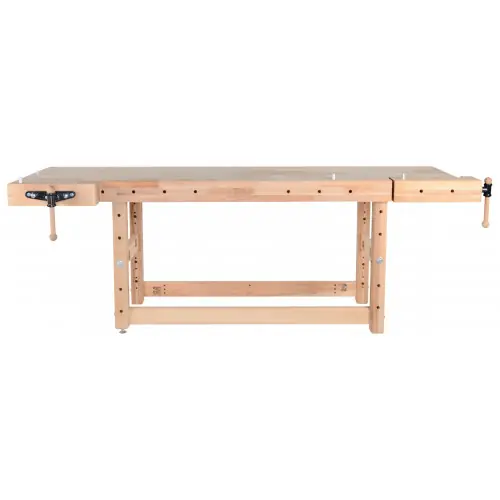 Établi menuiserie 2500 mm - Hauteur 1100 mm - Étaux Bench11 et Bench13 - Pinié Usine Directe
