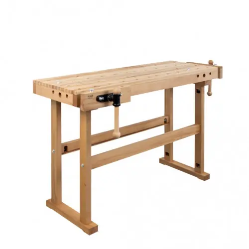 Certifié Établi - STARTER - hêtre massif 1470 x 630 x 860 mm - 2 presses - perçage 19 mm - Pinié