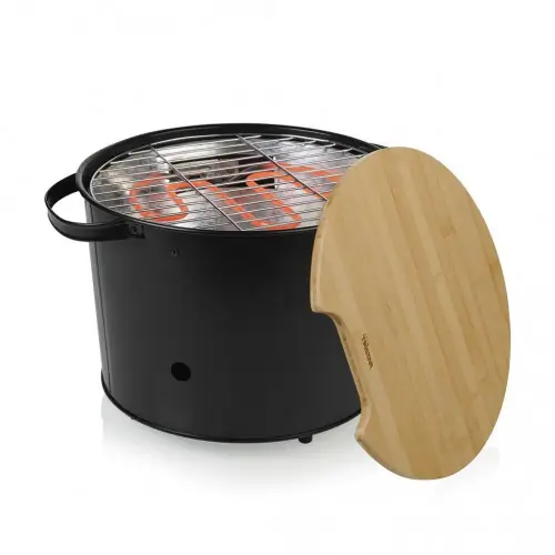 Barbecue hybride électrique et charbon 1400 W - grill rond 32 cm - thermostat réglable - Princess Offre Limitée