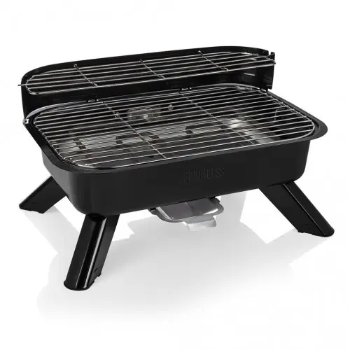 Achat Immédiat Barbecue hybride électrique et charbon 2000 W – surface 44 x 28,5 cm – 5 niveaux de chauffe – Princess