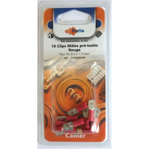 10 cosses clips pré-isolées mâles rouges – PROFILE Acheter En Ligne