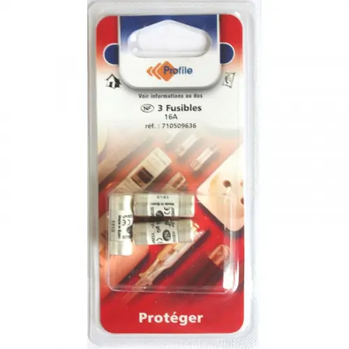 3 FUSIBLES 10.3×25.8mm – 16A – PROFILE Usine Directe