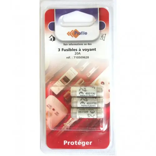 3 fusibles à voyant 10.3×31.5mm – 20A – PROFILE Remise
