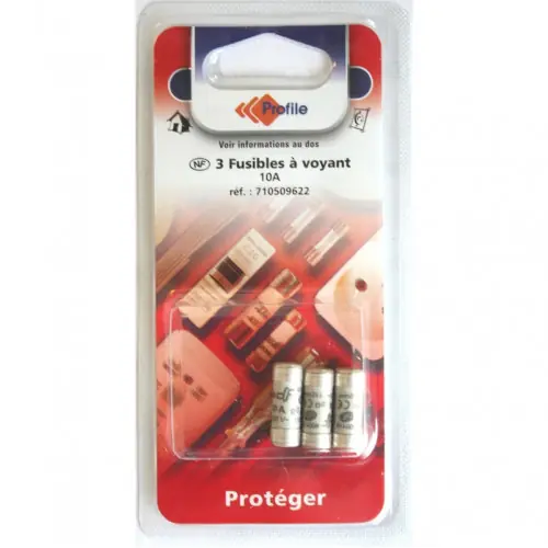 3 fusibles a voyant 8.5×23 mm – 10A – PROFILE Acheter En Ligne