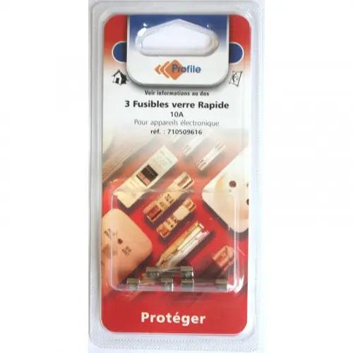 3 fusibles verre rapide 10A – PROFILE Petit Prix