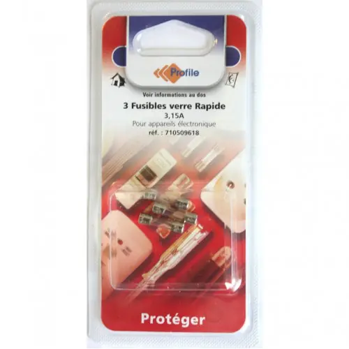 Réduction 3 fusibles verre rapide 3.15A - PROFILE