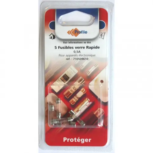 5 fusibles verre rapide 0.5A – PROFILE Soldes