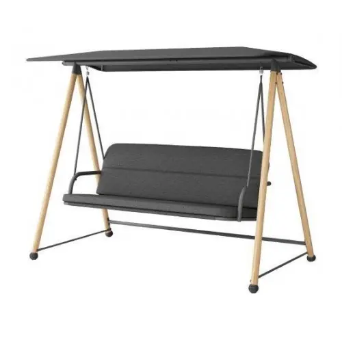 Livraison Express Balancelle Darwin en acier heat/coussin - 211 x 170 x 110 cm - oak/noir - PROLOISIRS