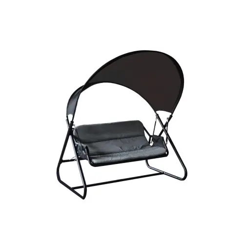 Jusqu'à Épuisement Des Stocks Balancelle de jardin Kerada en acier 2/3 places - Assise en TPEP - grey/noir - PROLOISIRS
