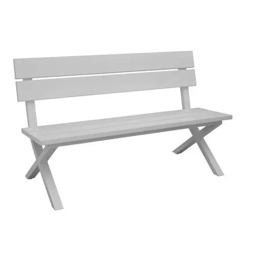 Banc de jardin 2 places Crossway avec dossier blanc 160 x 84 x 62 cm – PROLOISIRS Nouveauté