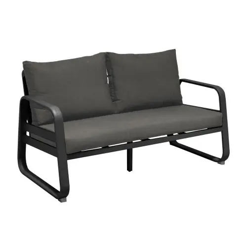 Meilleur Choix Canapé de jardin 2,5 places Tonio graphite/gris - Aluminium - coussins déhoussables - PROLOISIRS
