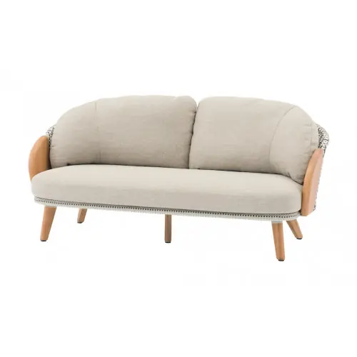 Meilleur Prix Canapé lounge – IBISCUS – Teck FSC 100% / Wicker – Coussins crème – PROLOISIRS