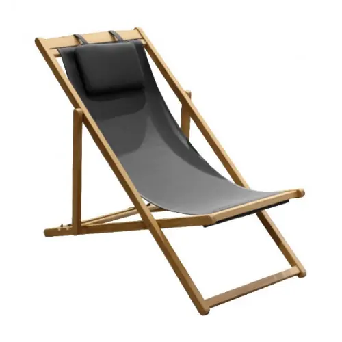 Chilienne Newton en teck FSC/TPEP - 40 x 94 x 59 cm - noir - PROLOISIRS Offre Limitée