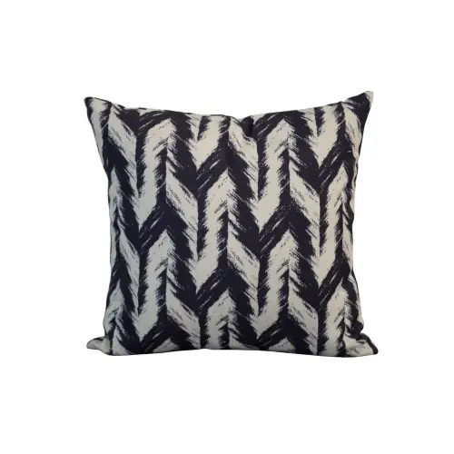 Commander Maintenant Coussin déhoussable exterieur décor Motif Graphique chevron noir 45 x 45 cm - PROLOISIRS