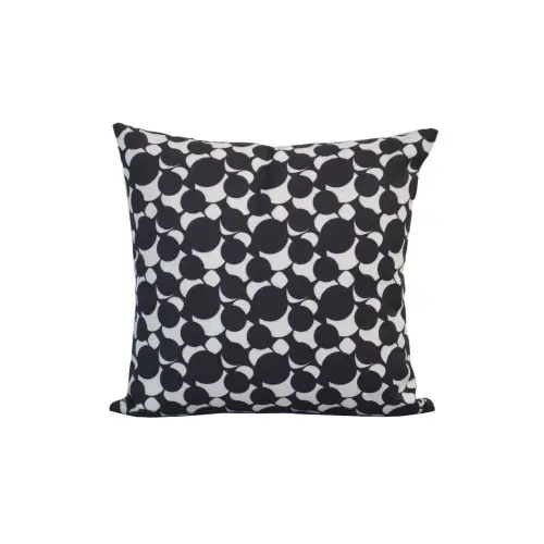 Prix Réduit Coussin déhoussable exterieur décor Motif Graphique rond noir 45 x 45 cm - PROLOISIRS