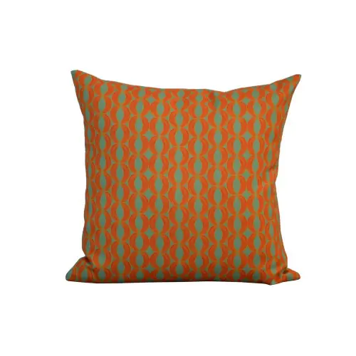 Prix Choc Coussin déhoussable exterieur décor Motif Graphique rond orange 45 x 45 cm - PROLOISIRS