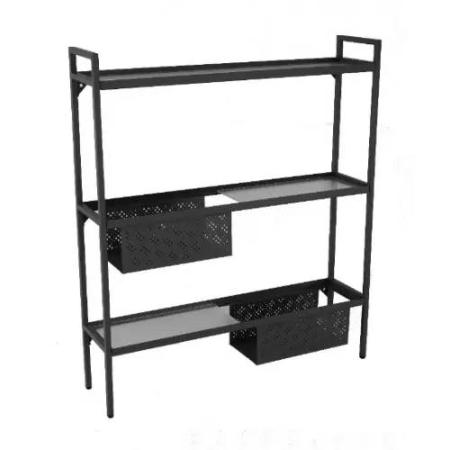 Etagère Balcon en acier à 3 niveaux - 118 x 24 x 102 cm - graphite - PROLOISIRS Promotion