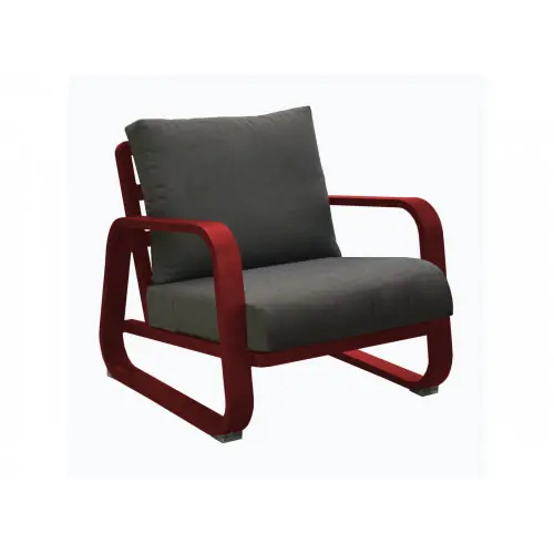 Fauteuil détente Antonino sofa en aluminium/coussins - rouge/gris - PROLOISIRS Acheter Direct