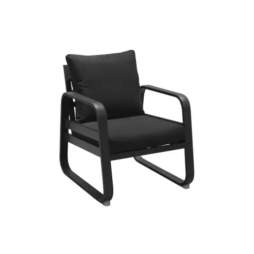 Fauteuil détente de jardin Tonio graphite/gris - Aluminium - coussins déhoussables - PROLOISIRS Achetez Aujourd'hui