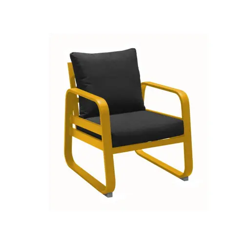 Must-Have Fauteuil détente de jardin Tonio rouge/gris - Aluminium - coussins déhoussables - PROLOISIRS