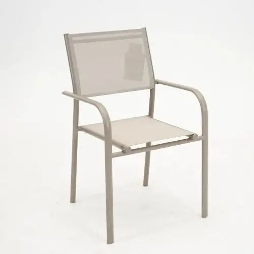 Super Prix Fauteuil Empilable Duca - Aluminium et TPEP - Sand et Sand - PROLOISIRS