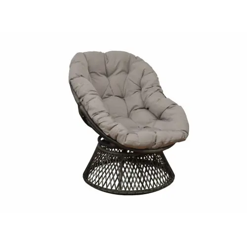 Seulement Aujourd'hui Fauteuil Idylle pivotant 360° rotatif en acier avec Coussin polyester - grey/gris - PROLOISIRS