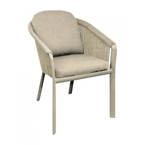 Fauteuil repas – BELLADONE – Crème naturel – Aluminium époxy et rope – PROLOISIRS Offre Exclusive