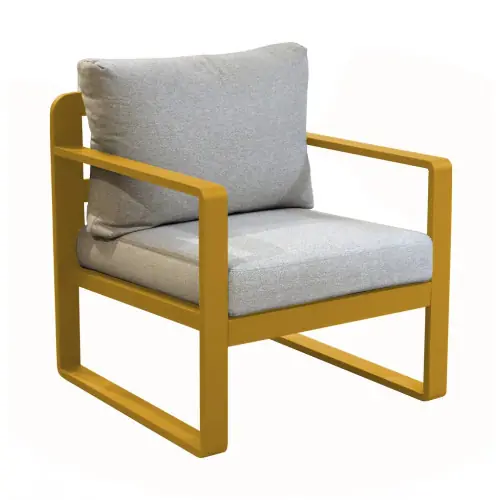 Prix Réduit Fauteuil sofa – MOJITO II – Aluminium époxy – Miel/Gris – PROLOISIRS