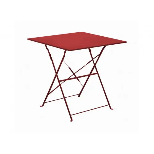 Nouvelle Collection Guéridon Cuba carré - 70 x 70 cm - rouge - PROLOISIRS