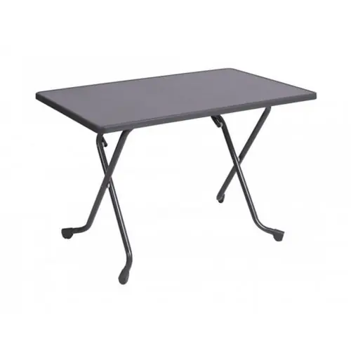 Guéridon pliant - COLA - Acier époxy gris - Plateau mélamine hydro bois - 110 x 70 cm - PROLOISIRS Pas Cher