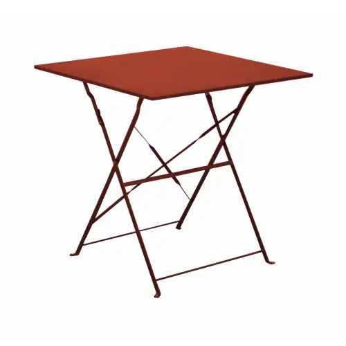 Meilleur Choix Guéridon pliant en acier - CUBA 70x70 - Plateau carré - Hauteur 71 cm - Coloris terra - PROLOISIRS