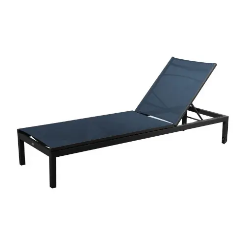 Lit de soleil de jardin Théma - graphite/bleu 207 x 106 x 64 cm - PROLOISIRS Nouveauté