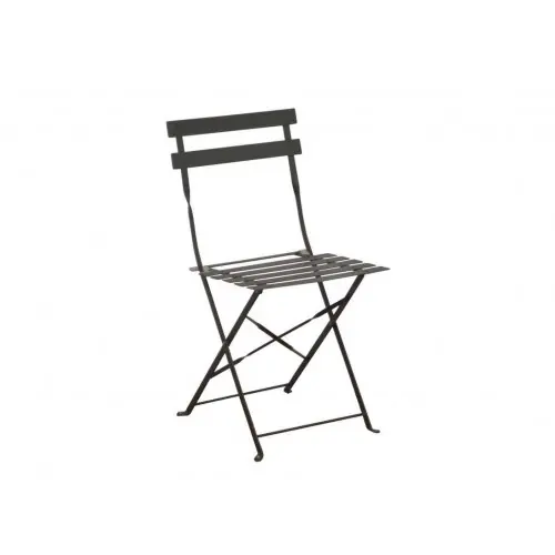 Lot de 2 Chaise Cuba pliantes Acier/Lattes – Grey – PROLOISIRS Seulement Aujourd&rsquo;hui