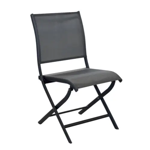 Lot de 2 Chaises de jardin pliantes Elégance - graphite - toile TPEP Soft Touch - PROLOISIRS Bon Marché