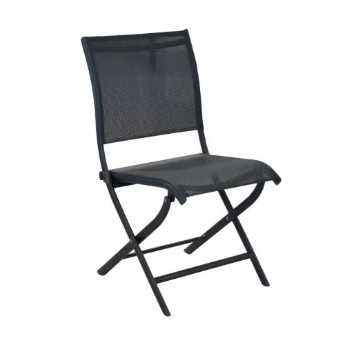 Lot de 2 Chaises de jardin pliantes Elégance - graphite/BBM - toile TPEP Soft Touch - PROLOISIRS Vente Flash