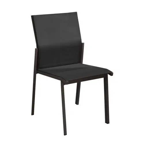 Acheter En Ligne Lot De 2 Chaises Delia Chaise Empilables Alu/Tpep – Graphite/Noir – PROLOISIRS