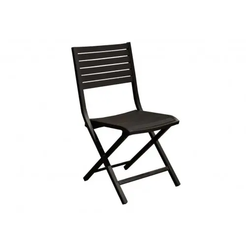 Lot de 2 chaises pliantes Lucca Alu/Lattes – Graphite – PROLOISIRS Dernier Modèle